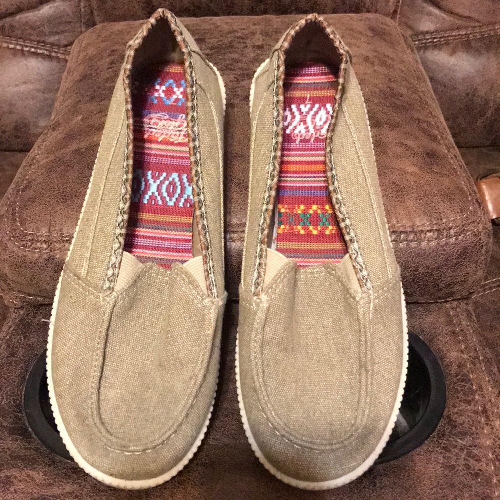 Dark Khaki slip on shoes